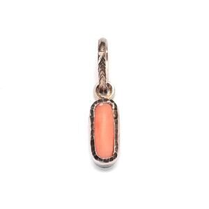 Coral Enamel Petite Drop Necklace Pendant - Women